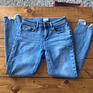 Loft outlet curvy skinny jeans w/ raw hem